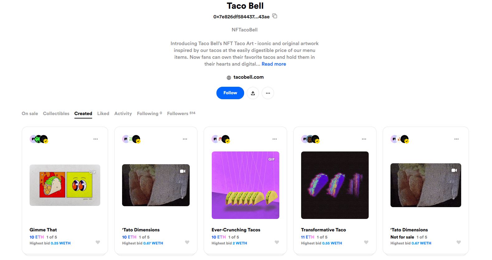 Taco Bell Hops On  Digital Asset Train